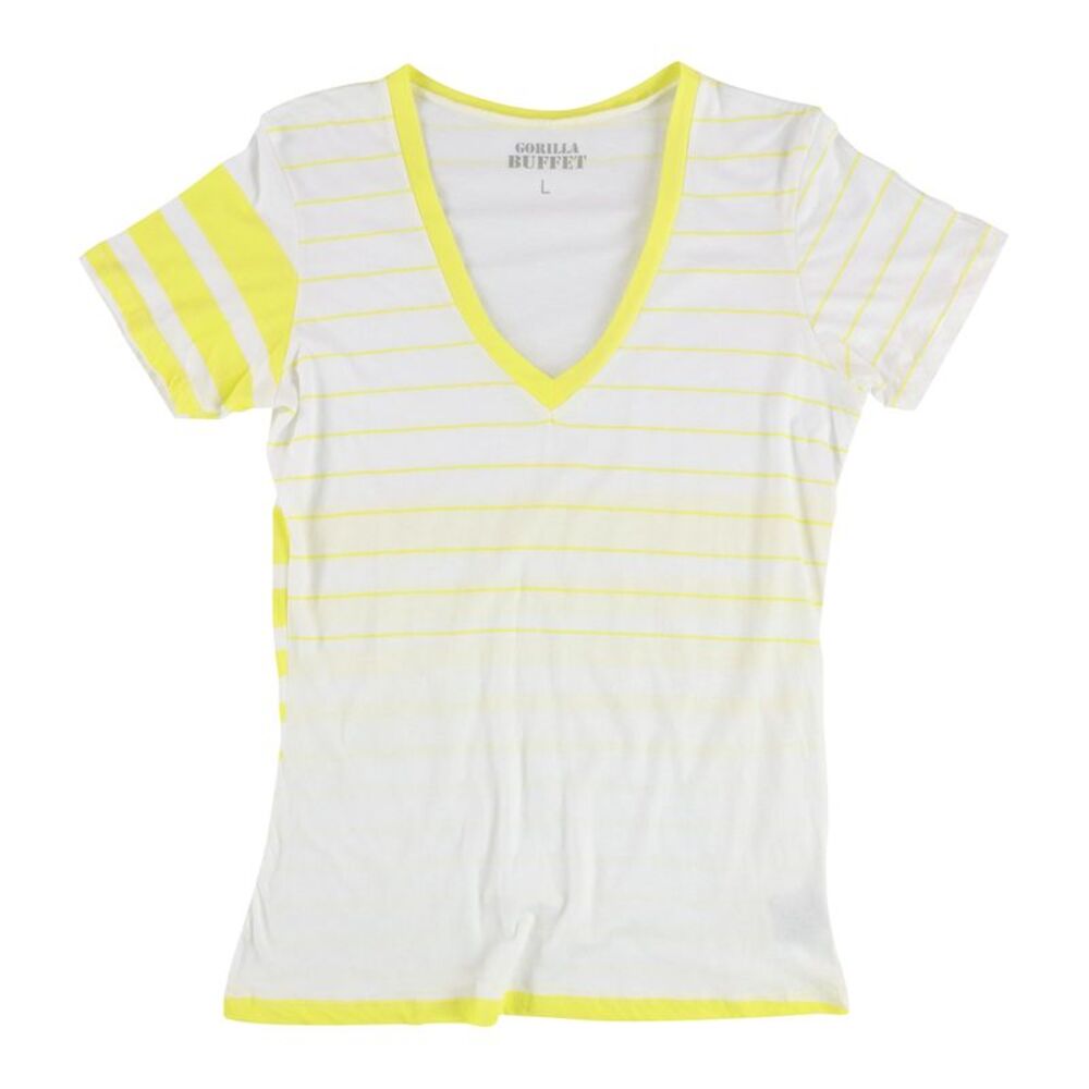 Gorilla Buffet Womens Two Tone Stripes Basic T-Shirt, NWT